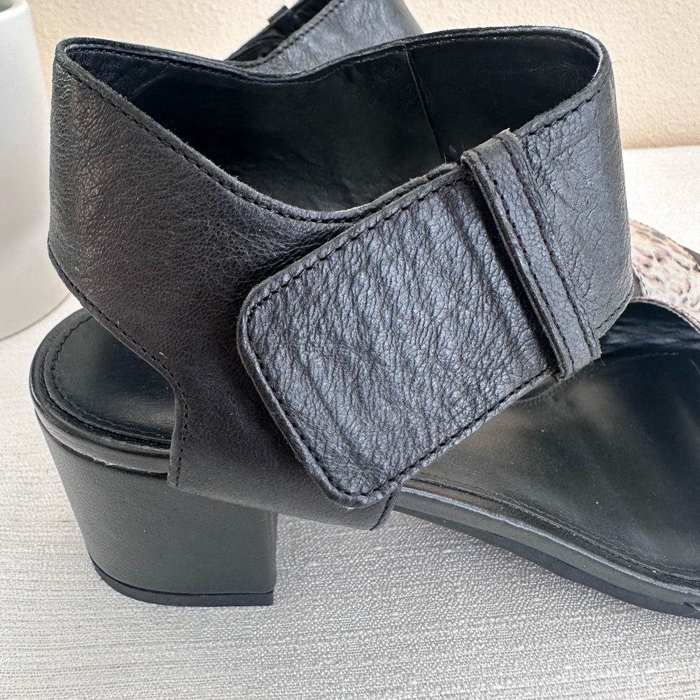 Franco Sarto Fabiola Black Snake Leather Heeled Sandals Women’s 6M - Picture 10 of 14